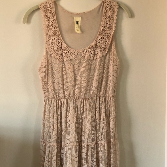 Nude Lace Party Dress - Picture 1 of 3
